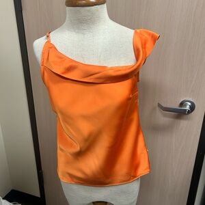 Astr Vibrant Orange Satin Camisole